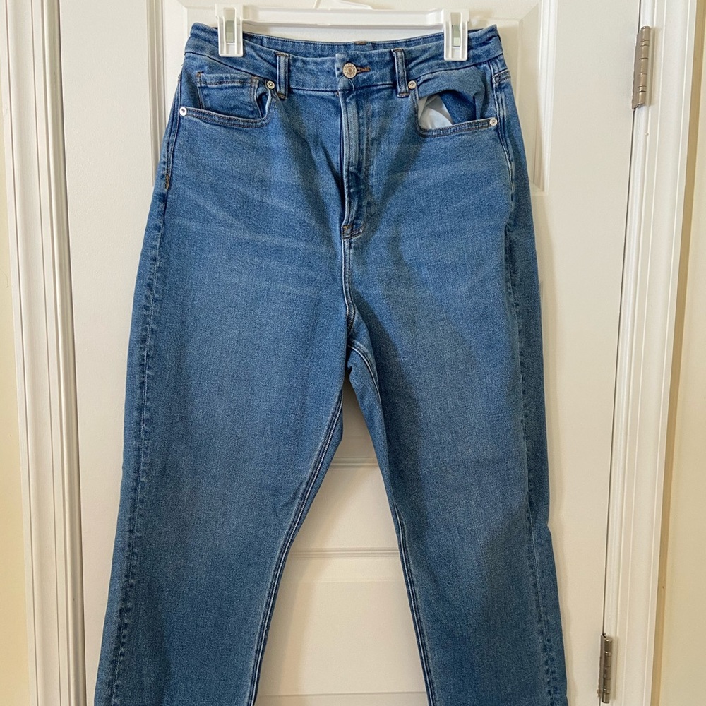 2 pairs of american eagle curvy mom jeans